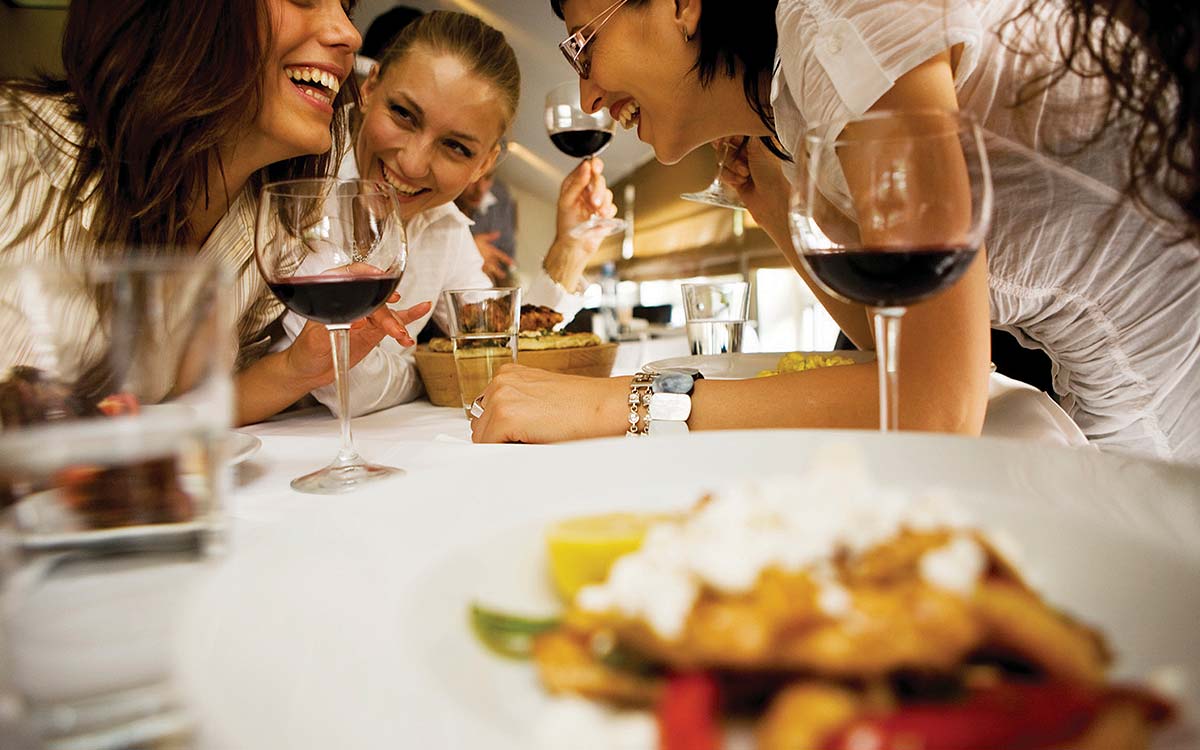Friends enjoying a meal together