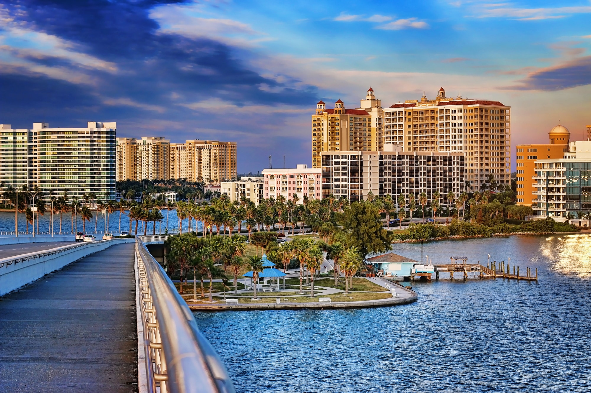 Sarasota Florida waterfront and skyline